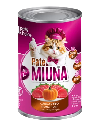 Pate MIUNA cá ngừ và bí đỏ trong thạch – 400g