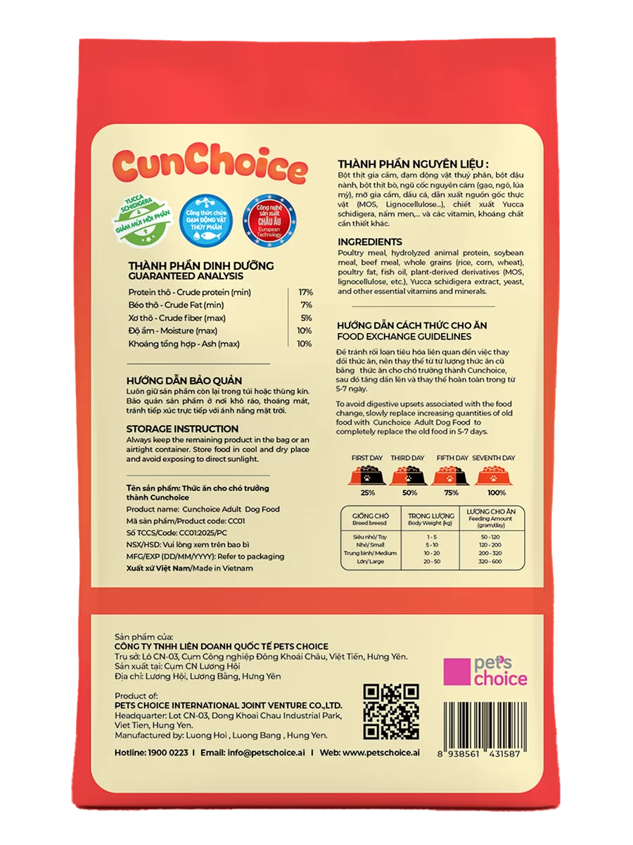 Thức ăn cho Chó trưởng thành CUN CHOICE – 1kg