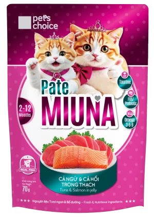 Pate MIUNA cá ngừ và cá hồi trong thạch – 70g